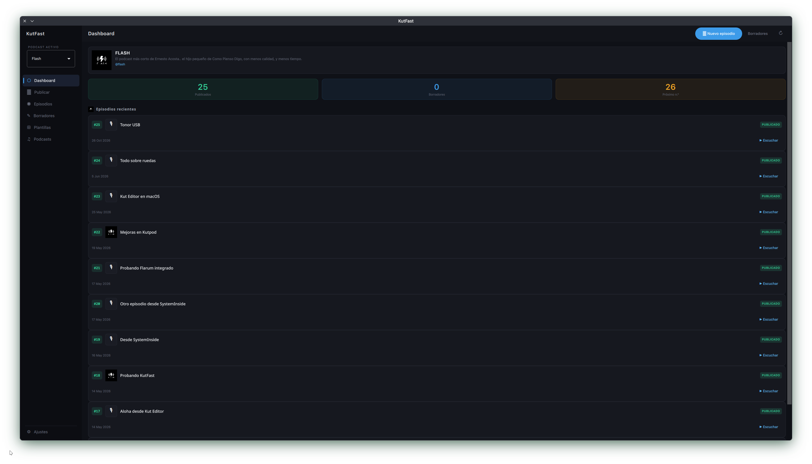 Cliente de escritorio nativo KutFast Linux en Qt/QML
